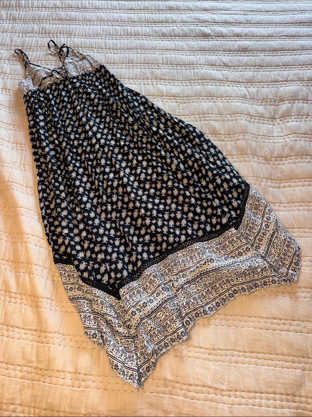 American Eagle Outfitters Black & White Printed Maxi Dress